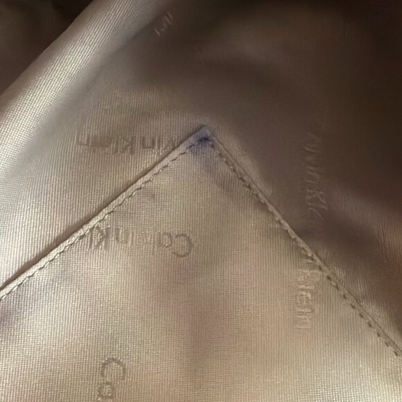 CALVIN KLEIN Cognac Pebbled Leather Hobo | Gold Ring Hardware - Picture 9 of 14